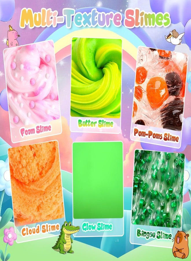 Joytry Capybara Slime Kit, 20oz Total, Slime Sensory Stress Relief Kit Includes 6 Different Texture Slimes, Glow in The Dark Slime with Cute Add-ins, ASMR, Perfect Slime Kit for Girls Ages 8-12 - Image 3